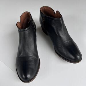 Lucky Brand Paroom Black Leather Ankle Boots Booties Women’s 7.5 Western